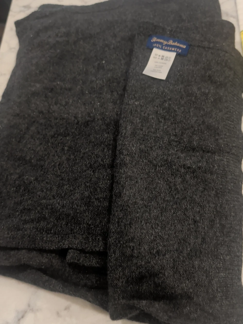 Tommy Bahama 100% Cashmere Dark Charcoal Scarf